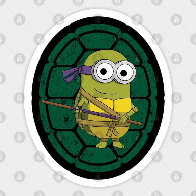 Minion Turtle Donatello Sticker by KAdesignz